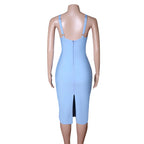 Strappy Sleeveless Frill Midi Bandage Dress PZL2766