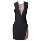 Round Neck Sleeveless Mini Rhinestone Bandage Dress PZL3004