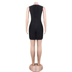 Round Neck Sleeveless Mini Rhinestone Bandage Dress PZL3004