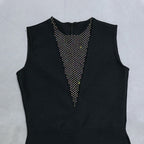 Round Neck Sleeveless Mini Rhinestone Bandage Dress PZL3004