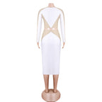 Round Neck Long Sleeve Splicing Bandage Set PZL3012