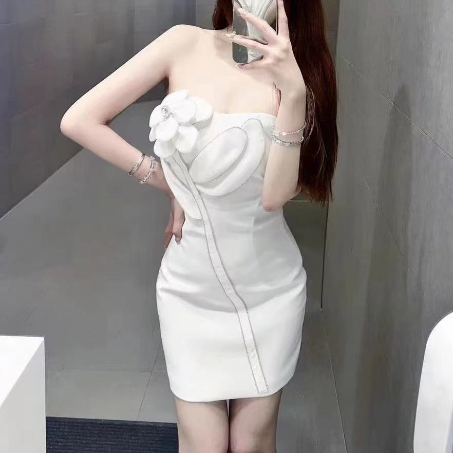 Paloma Rhinestone Floral Embellished Mini Dress