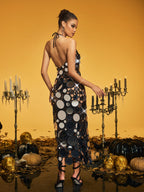 Halterneck Sequin Midi Dress