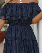 Panache Off The Shoulder High Low Maxi Dress Navy