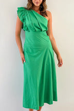 Wendy Premium Midi Dress Green Evening Wear Edit
