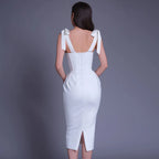 DressBetty - 2024 New Pink White Sexy Sleeveless Bodycon Midi Dress