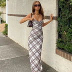 Plaid Slip Midi Dress