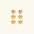 Luna Love - Triple Heart Gold Earrings