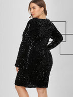 Plus Size Sequins Glitter Bodycon Dress