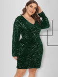 Plus Size Sequins Glitter Bodycon Dress