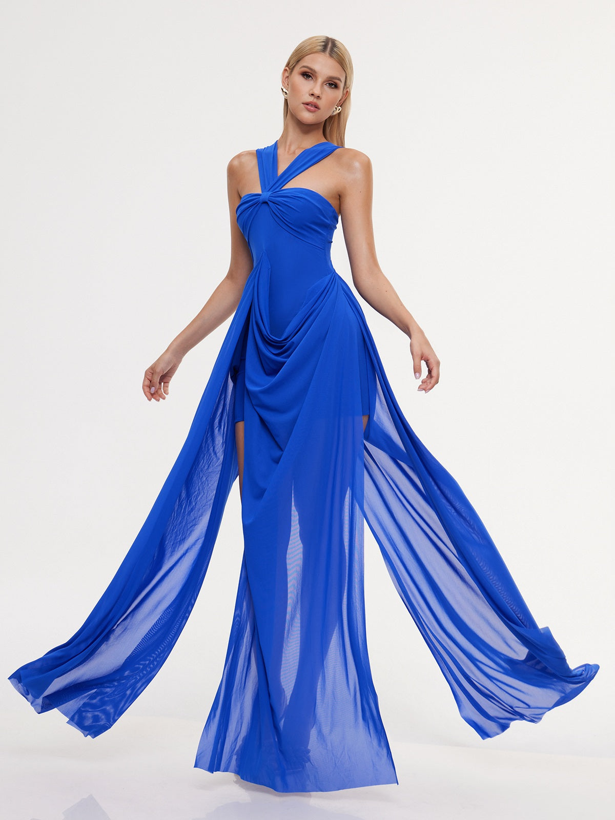 Halterneck Split Maxi Dress