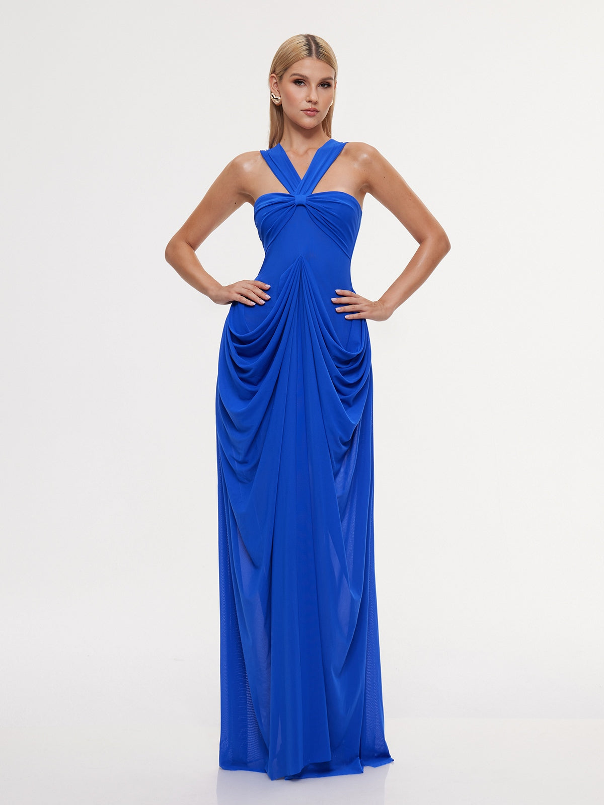 Halterneck Split Maxi Dress