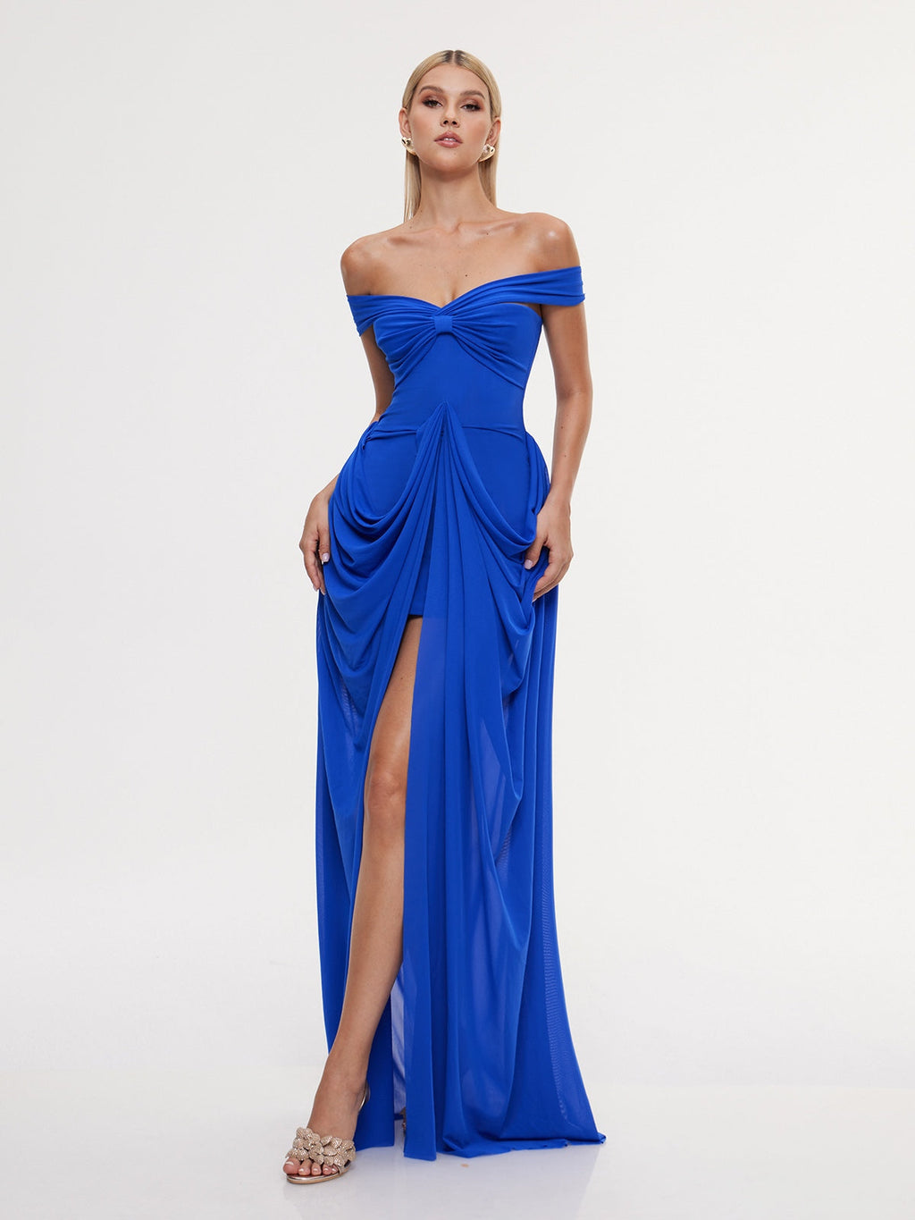 Halterneck Split Maxi Dress
