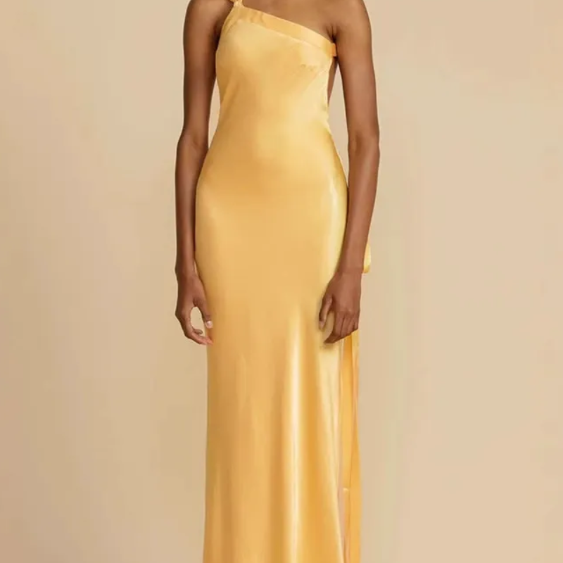 Flawless and Free One Shoulder Relaxed Slit Maxi Dress
