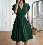Zita Effortless Loose Short Sleeved Dress with Ruffle Boutique Collection