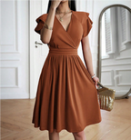 Zita Effortless Loose Short Sleeved Dress with Ruffle Boutique Collection