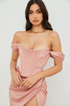 Satin Off Shoulder Dress