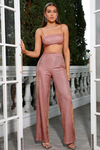 Crop Metallic Cami Top + Pants Set