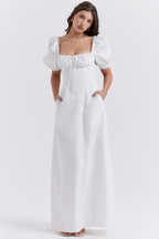 Felizia White Puff Sleeve Sundress