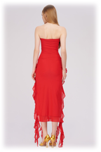 Irregular Tulle Bandeau Dress