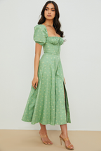 Tallulah Floral Puff Sleeve Midi Dress