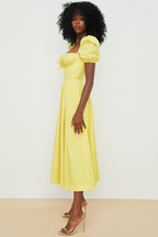 Tallulah Floral Puff Sleeve Midi Dress