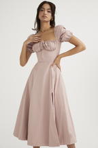 Tallulah Floral Puff Sleeve Midi Dress