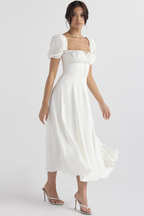 Tallulah Floral Puff Sleeve Midi Dress