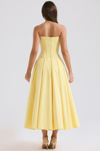 Lady Black Strapless Midi Dress