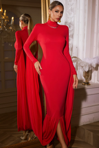 Aviana High Neck Draped Maxi Dress