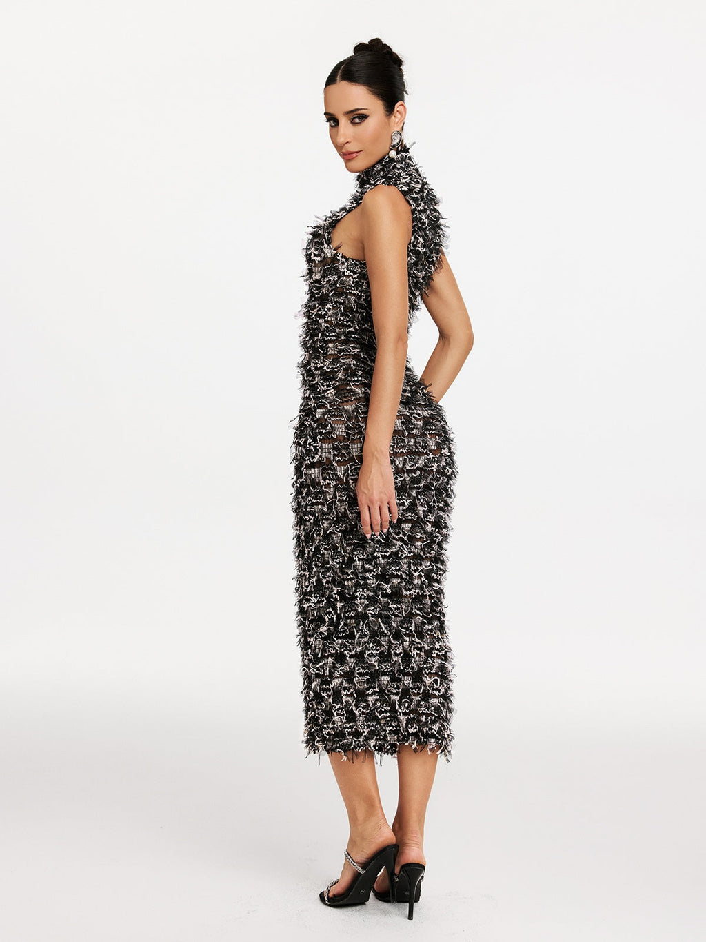 High Neck Midi Dress