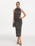 High Neck Midi Dress
