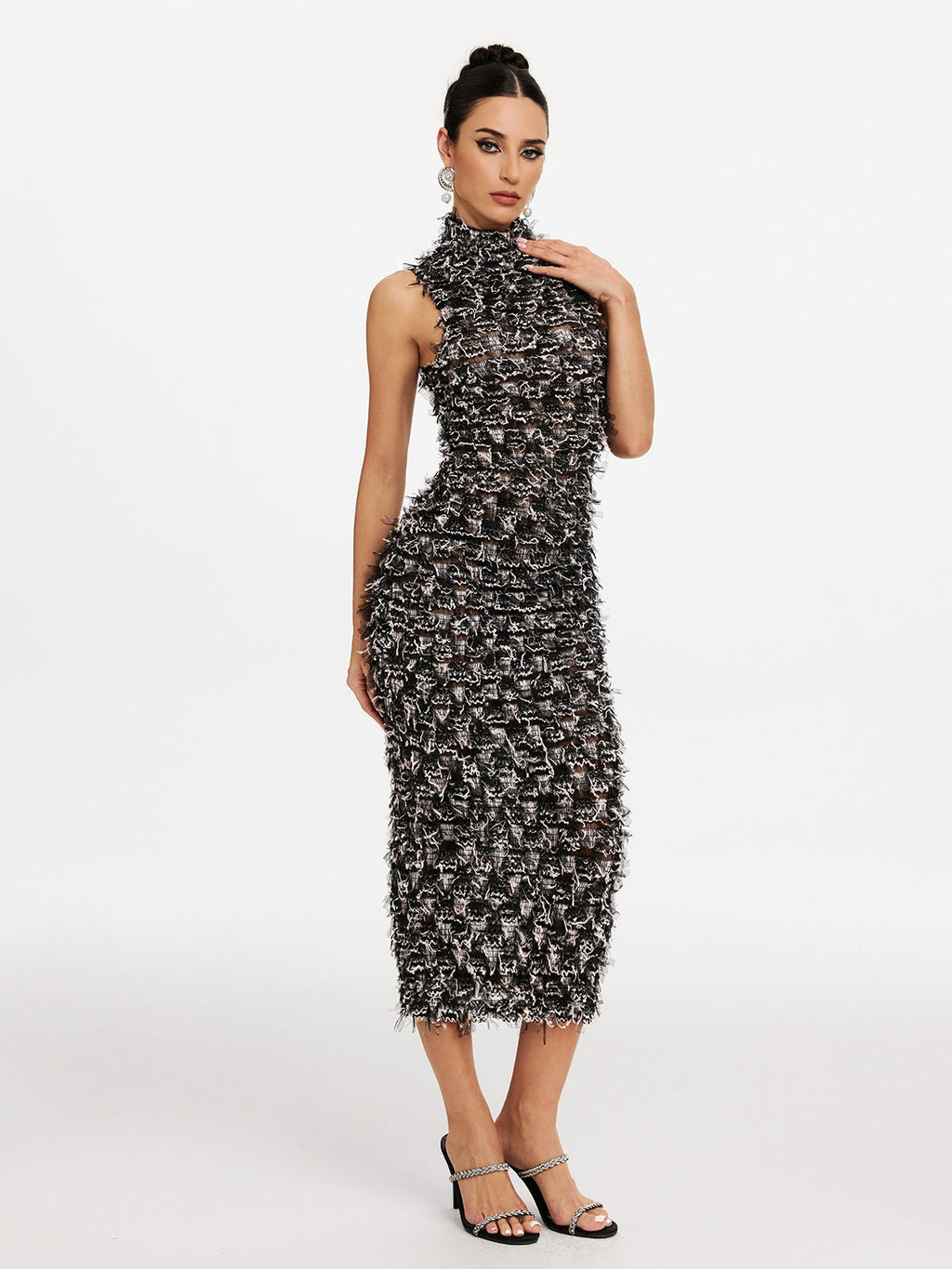 High Neck Midi Dress