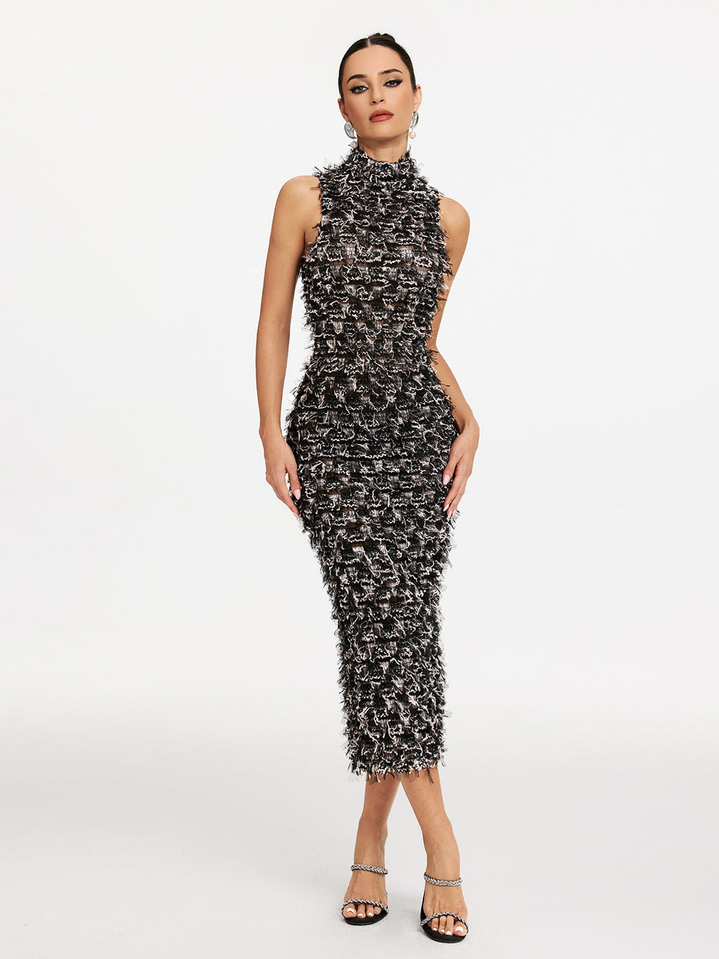 High Neck Midi Dress