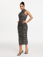High Neck Midi Dress