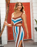 Radical Striped Shimmer Cutout Midi Dress FINAL