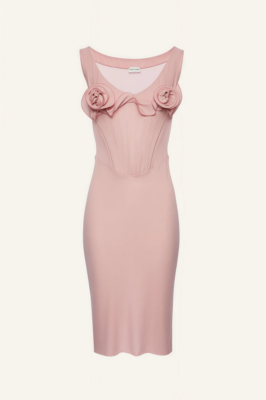 Anhad Pink Flower Bustier Midi Dress