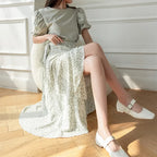 Flower Print A-Line Bohemia Vintage Skirt Summer Spring