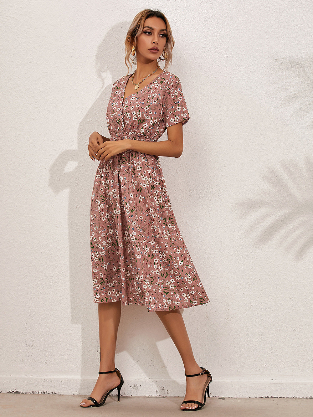 Fatima Timeless Women's Dress with Floral Pattern Elevated Occasion Wear