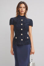 Thay Metallic Boucle Maxi Dress Set