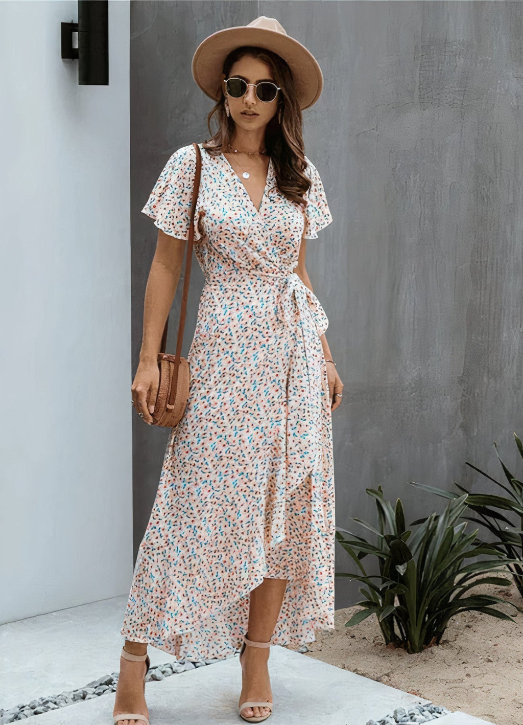 Ximena Chic Pink Sundress Elevated Occasion Wear
