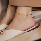 Radiant Gold Herringbone Anklet