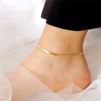 Radiant Gold Herringbone Anklet