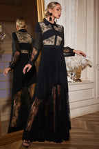 Jamie Lace Pleated Maxi Dress