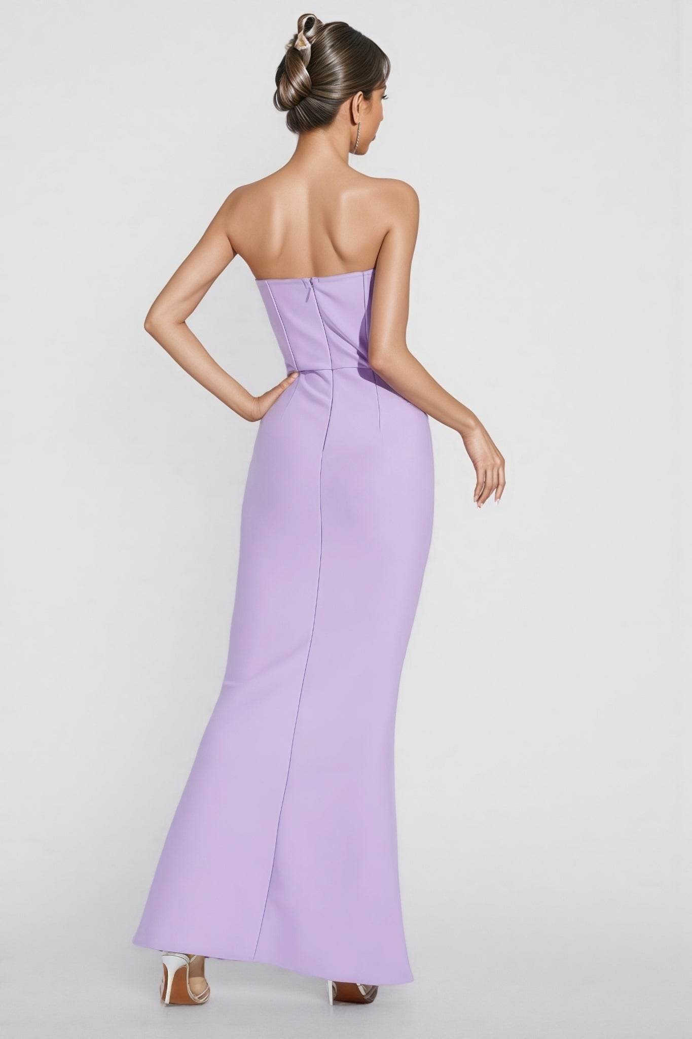 Tulip Purple Beaded Bandage Maxi Dress