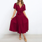 Irina Maxi Dress with a Deep V-neck for Women Chic Boutique Style