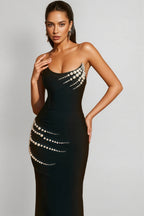 Rawan Strapless Pearl Bandage Maxi Dress