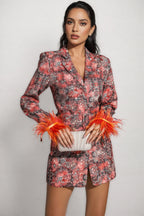 Adalee Floral Feather Mini Dress