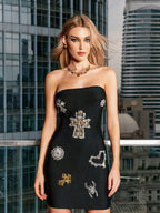Embellished Bandage Mini Dress
