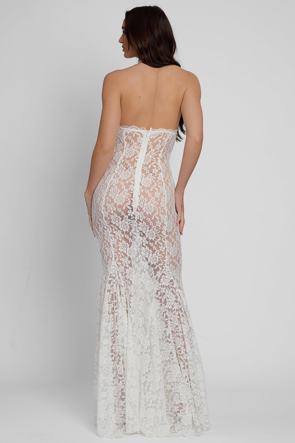 Frederica Halter Cutout Lace Maxi Dress